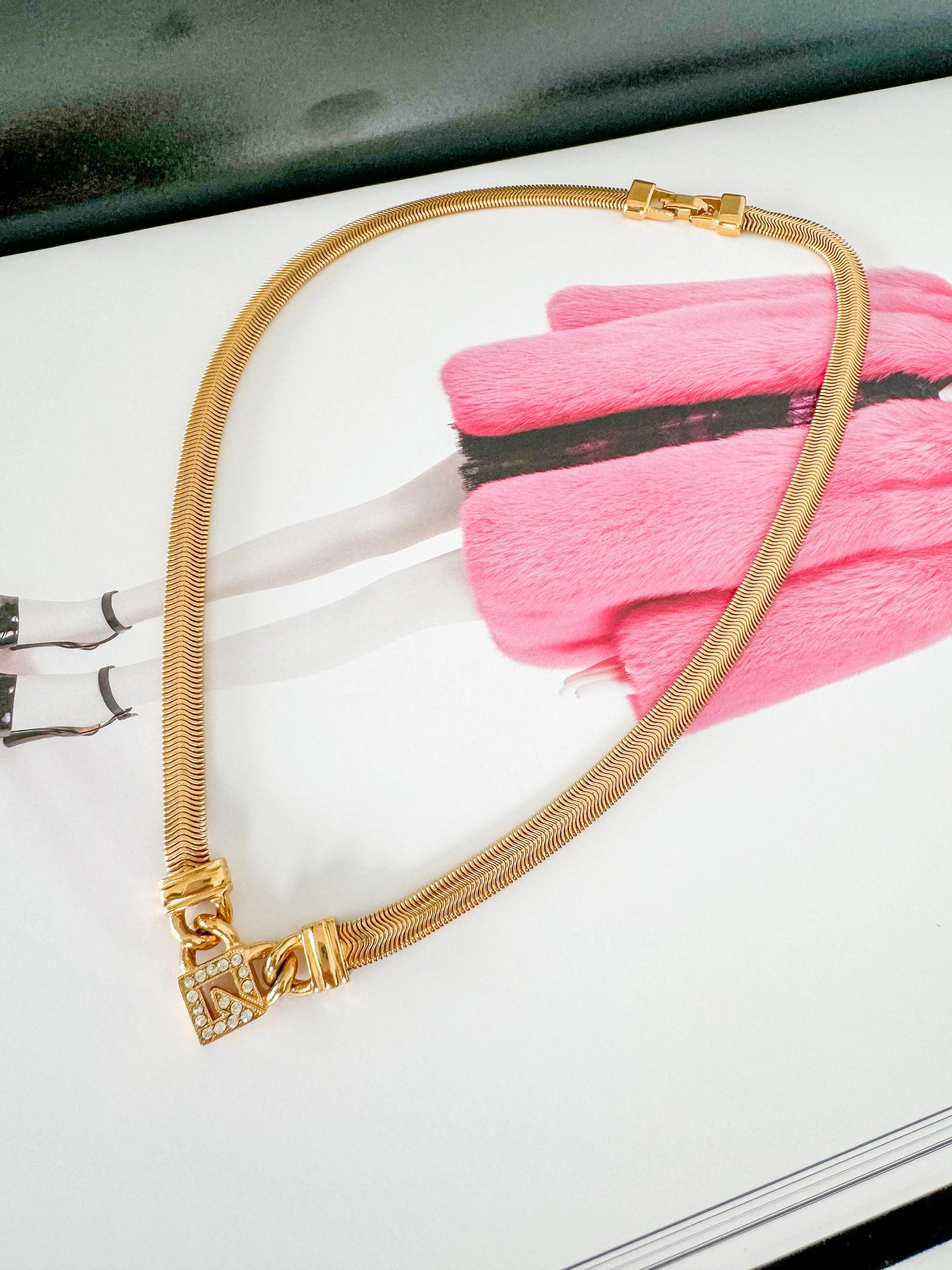 Vintage Givenchy Necklace, Vintage Gold Tone Necklace, Logo Necklace, Vintage Choker Necklace, Jewelry for Women, Gold Chain, Gift for her