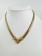 Vintage Givenchy Necklace, Vintage Gold Tone Necklace, Logo Necklace, Vintage Choker Necklace, Jewelry for Women, Gold Chain, Gift for her