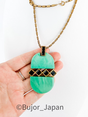 Vintage Givenchy Necklace, Givenchy Green Long necklace, Necklace Gold, Vintage Necklace Pendant, Jewelry for Women, Gift for her