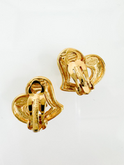 Givenchy Vintage Small Heart Charm Earrings, Gold Tone Earrings, Heart Earrings, Minimalist Earrings Cute Earrings, Gift for her