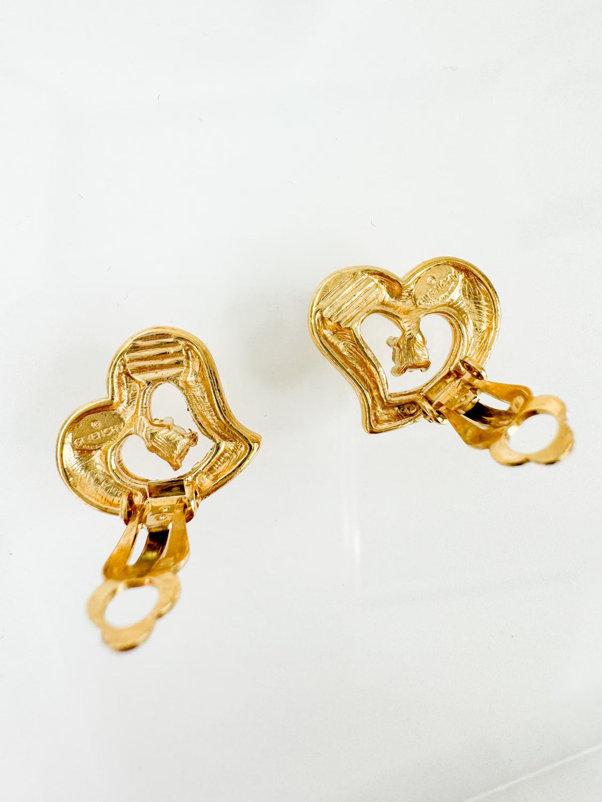 Givenchy Vintage Small Heart Charm Earrings, Gold Tone Earrings, Heart Earrings, Minimalist Earrings Cute Earrings, Gift for her