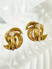 Vintage Givenchy Earrings, Leaf Gold Tone Earrings, Clip on Earrings, twisted earrings, Gift for her, Vintage Earrings, Gift for mom