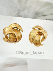 Vintage Givenchy Earrings, Leaf Gold Tone Earrings, Clip on Earrings, twisted earrings, Gift for her, Vintage Earrings, Gift for mom