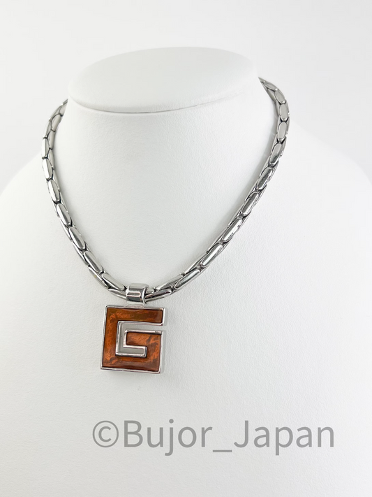 Givenchy Necklace, Logo Pendant Necklace, Silver Tone Necklace, Chain Necklace, Gift for him her ,Unisex jewelry ,  Personalized Gifts