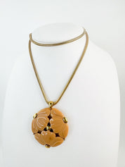 Vintage Givenchy Necklace, Givenchy Orange Long necklace, Necklace Gold, Vintage Necklace Pendant, Jewelry for Women, Gift for her