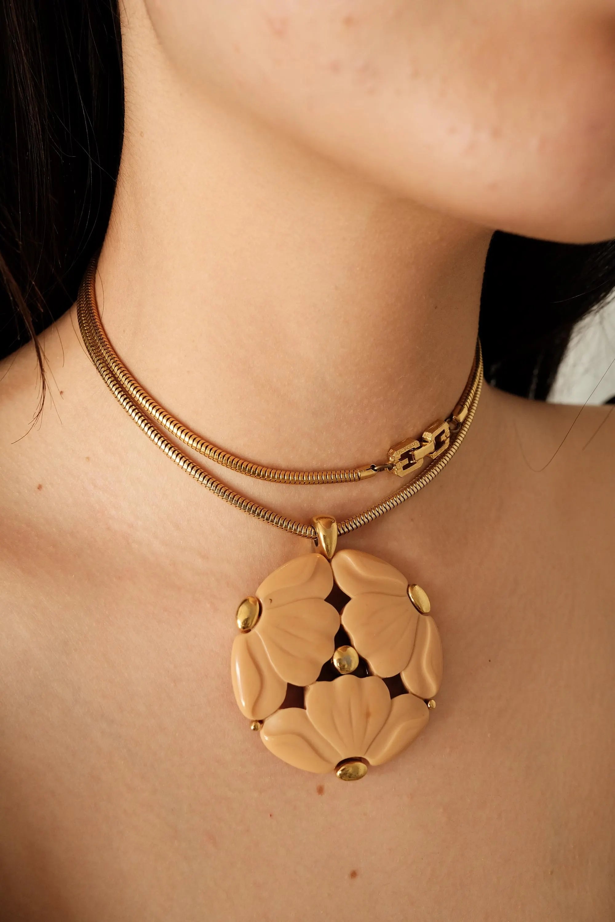 Vintage Givenchy Necklace, Givenchy Orange Long necklace, Necklace Gold, Vintage Necklace Pendant, Jewelry for Women, Gift for her