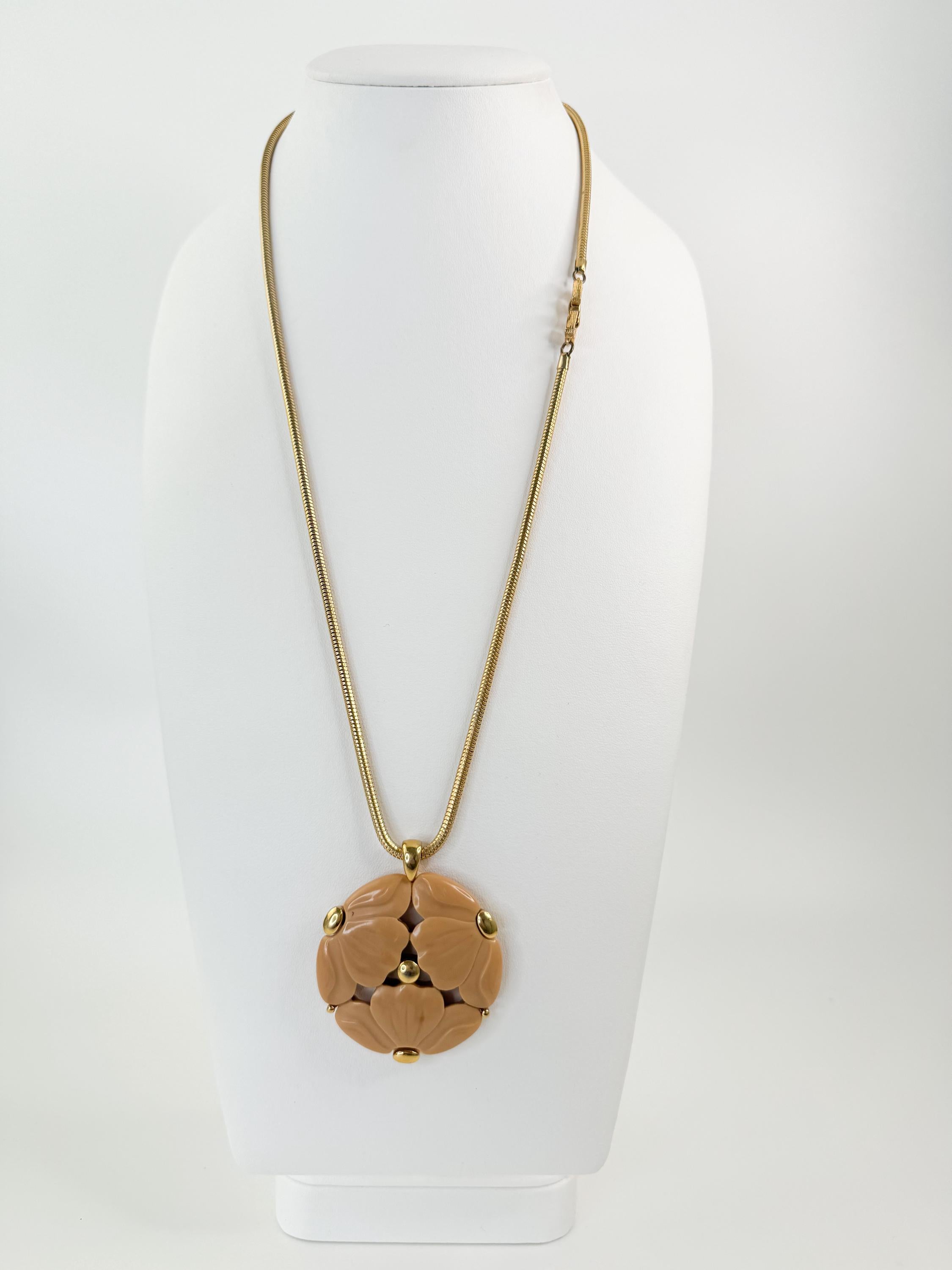 Vintage Givenchy Necklace, Givenchy Orange Long necklace, Necklace Gold, Vintage Necklace Pendant, Jewelry for Women, Gift for her