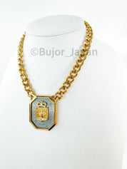 Vintage Givenchy Necklace, Givenchy Logo Charm Necklace, Gold Tone Necklace, Choker Necklace, Chain Necklace, Vintage Necklace Unisex