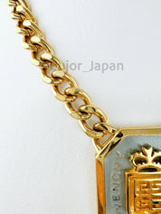 Vintage Givenchy Necklace, Givenchy Logo Charm Necklace, Gold Tone Necklace, Choker Necklace, Chain Necklace, Vintage Necklace Unisex