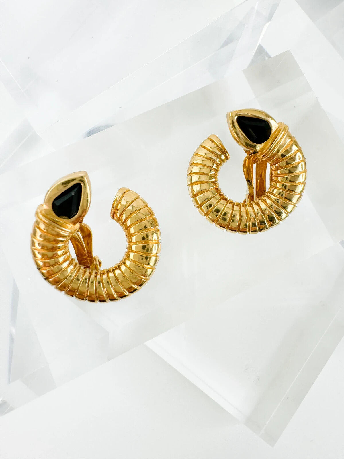 Givenchy Earrings Gold Tone Serpent Clip on Earrings Authentic