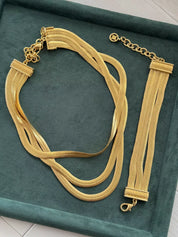 Vintage Givenchy Necklace bracelet set Gold matte snake chain , vintage gift necklace, jewelry sets for women,  Anniversary Gift