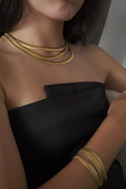 Vintage Givenchy Necklace bracelet set Gold matte snake chain , vintage gift necklace, jewelry sets for women,  Anniversary Gift