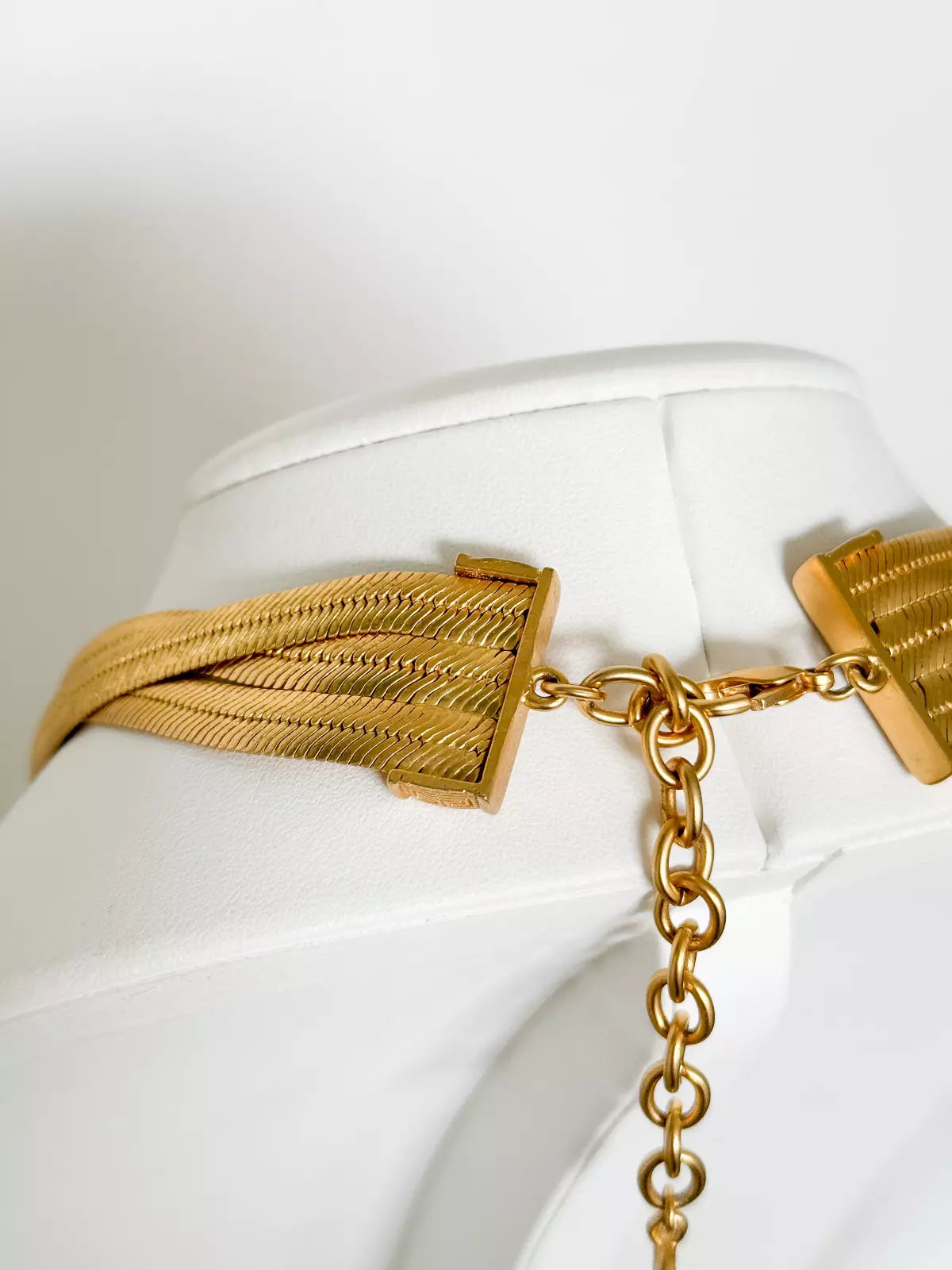 Vintage Givenchy Necklace bracelet set Gold matte snake chain , vintage gift necklace, jewelry sets for women,  Anniversary Gift
