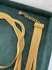Vintage Givenchy Necklace bracelet set Gold matte snake chain , vintage gift necklace, jewelry sets for women,  Anniversary Gift