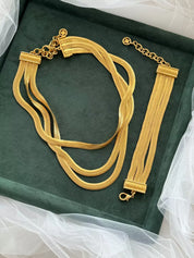 Vintage Givenchy Necklace bracelet set Gold matte snake chain , vintage gift necklace, jewelry sets for women,  Anniversary Gift