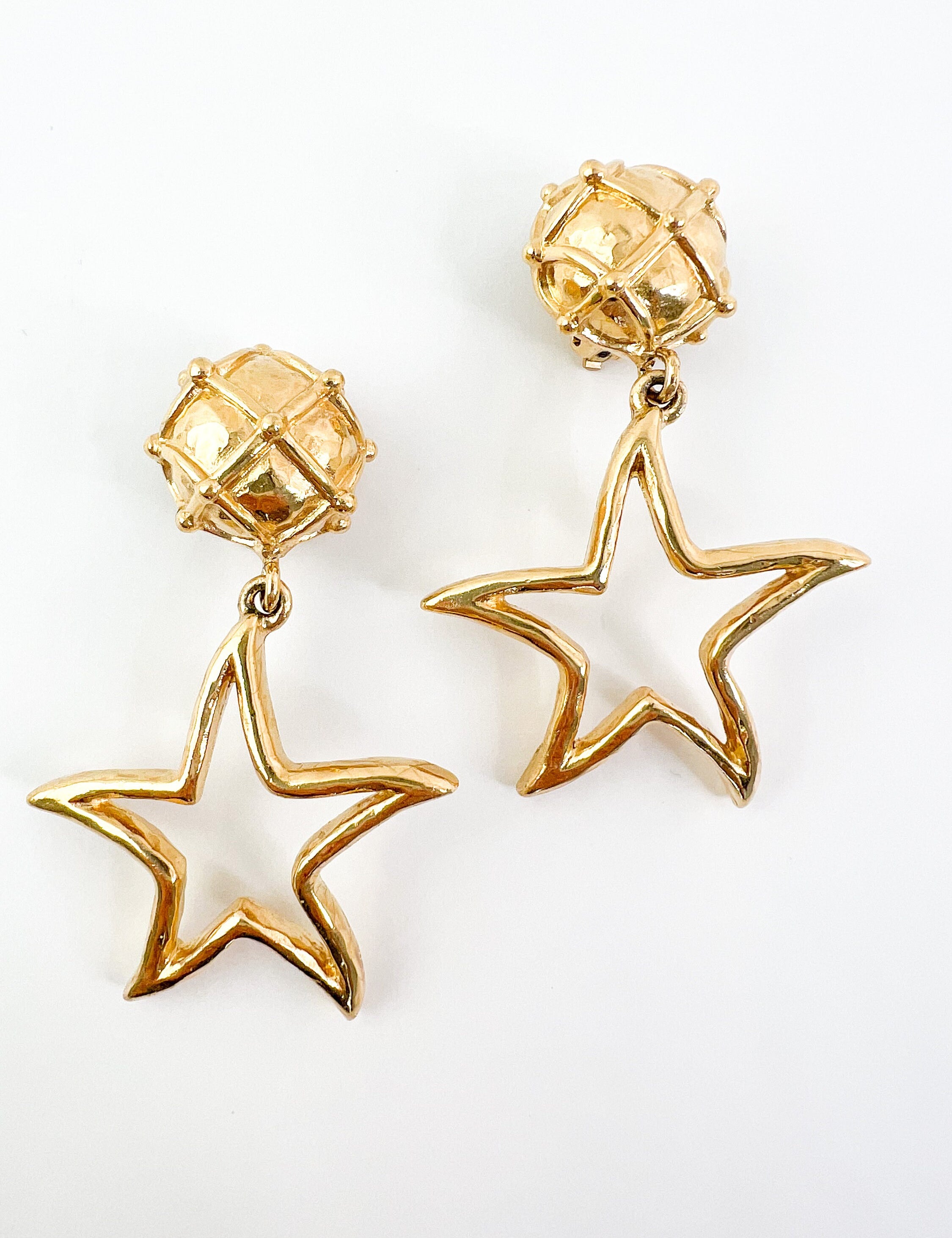Vintage Givenchy Earrings, Vintage Givenchy Star Earrings, Givenchy dangle earrings , Vintage Givenchy jewelry, Givenchy collectible
