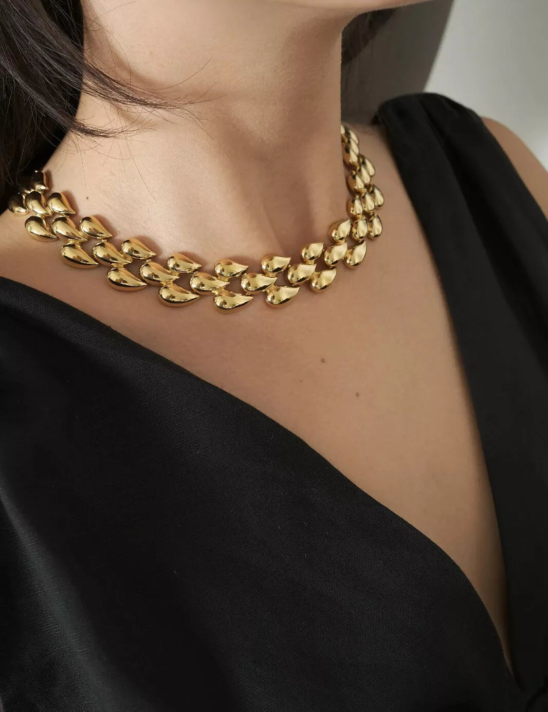 Vintage Givenchy Necklace Choker, wedding choker, Tear Gold Necklace Givenchy, Vintage Necklace Chain Gold, Bridal necklace, gift for her