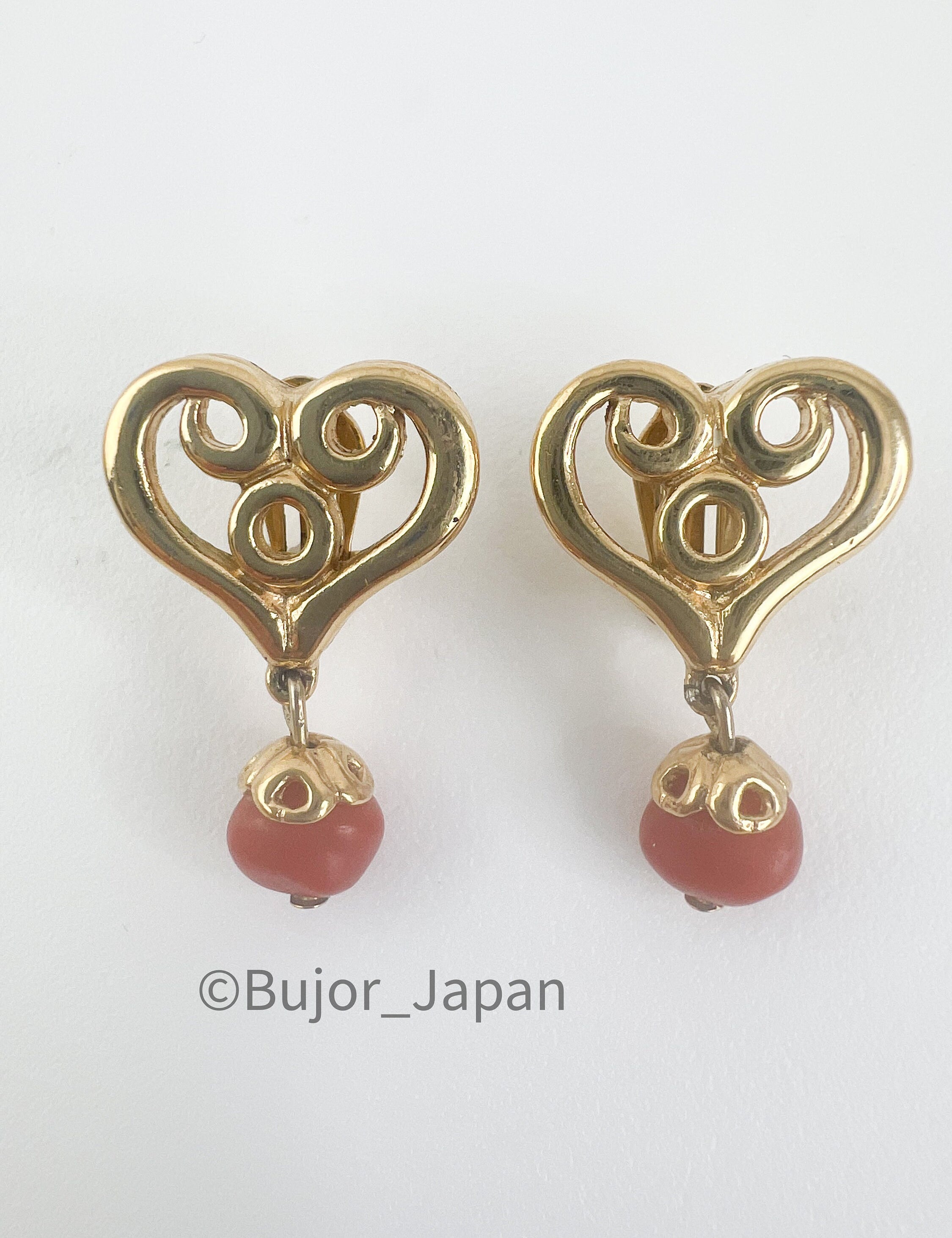 Givenchy Vintage Small Heart Charm Dangle Earrings, Gold Tone Earrings, Heart Drop Earrings, Minimalist Earrings Cute Earrings