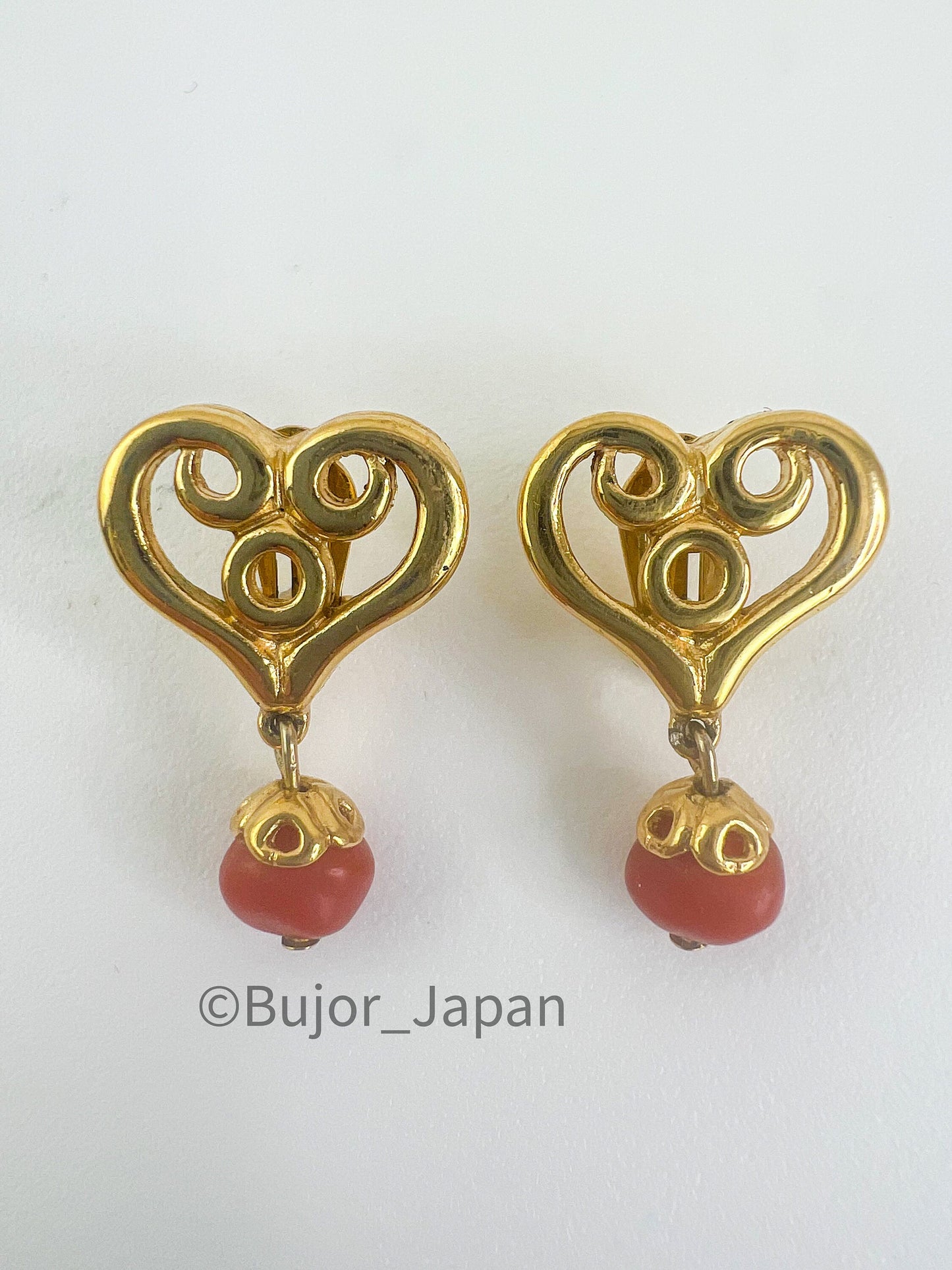 Givenchy Vintage Small Heart Charm Dangle Earrings, Gold Tone Earrings, Heart Drop Earrings, Minimalist Earrings Cute Earrings