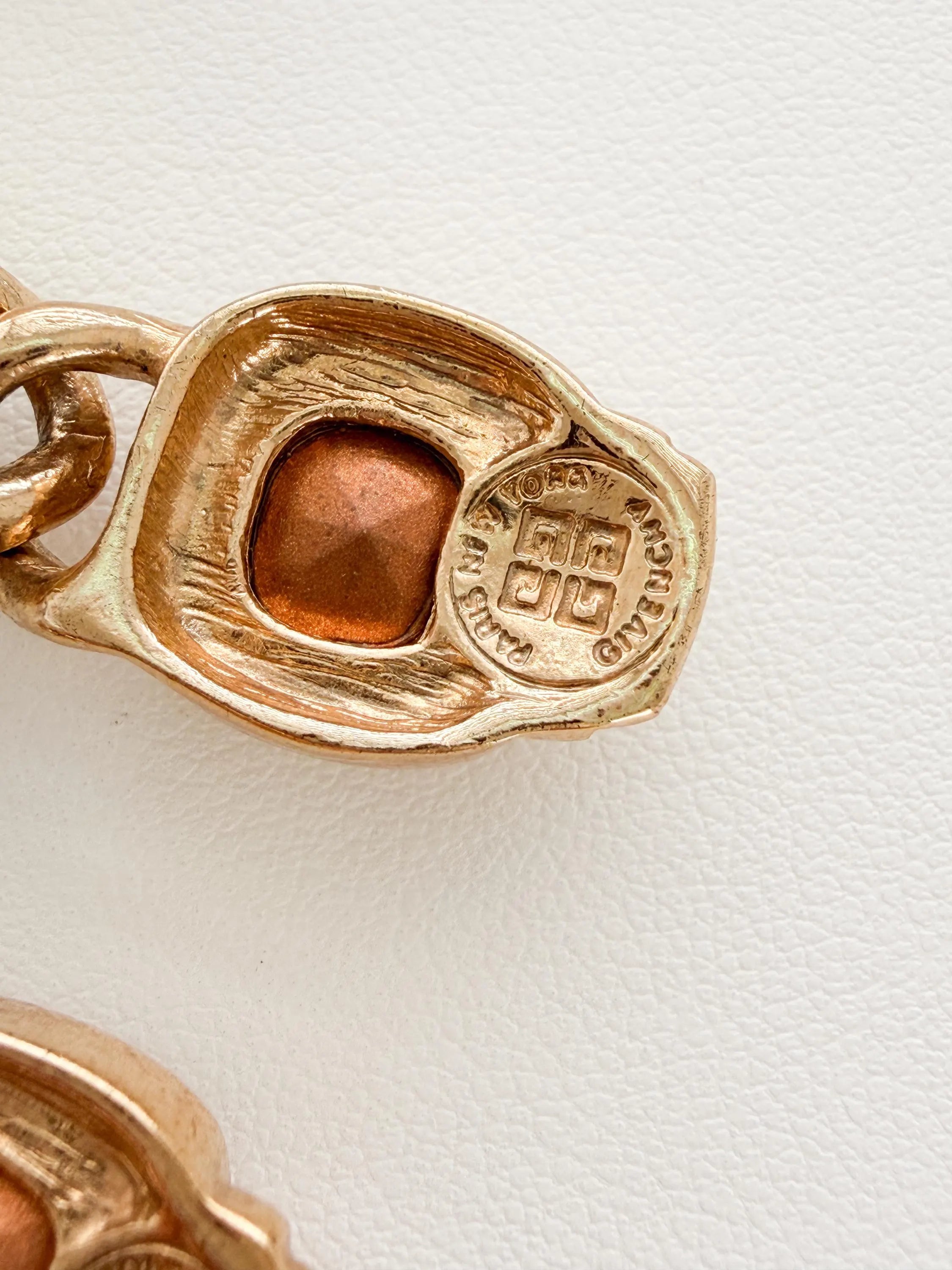 Signed Givenchy Paris New York on authentic vintage clip-on earrings