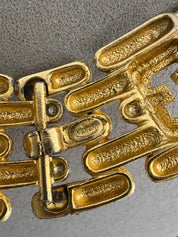 Close-up of Vintage Givenchy gold plated articulated link choker neckl
