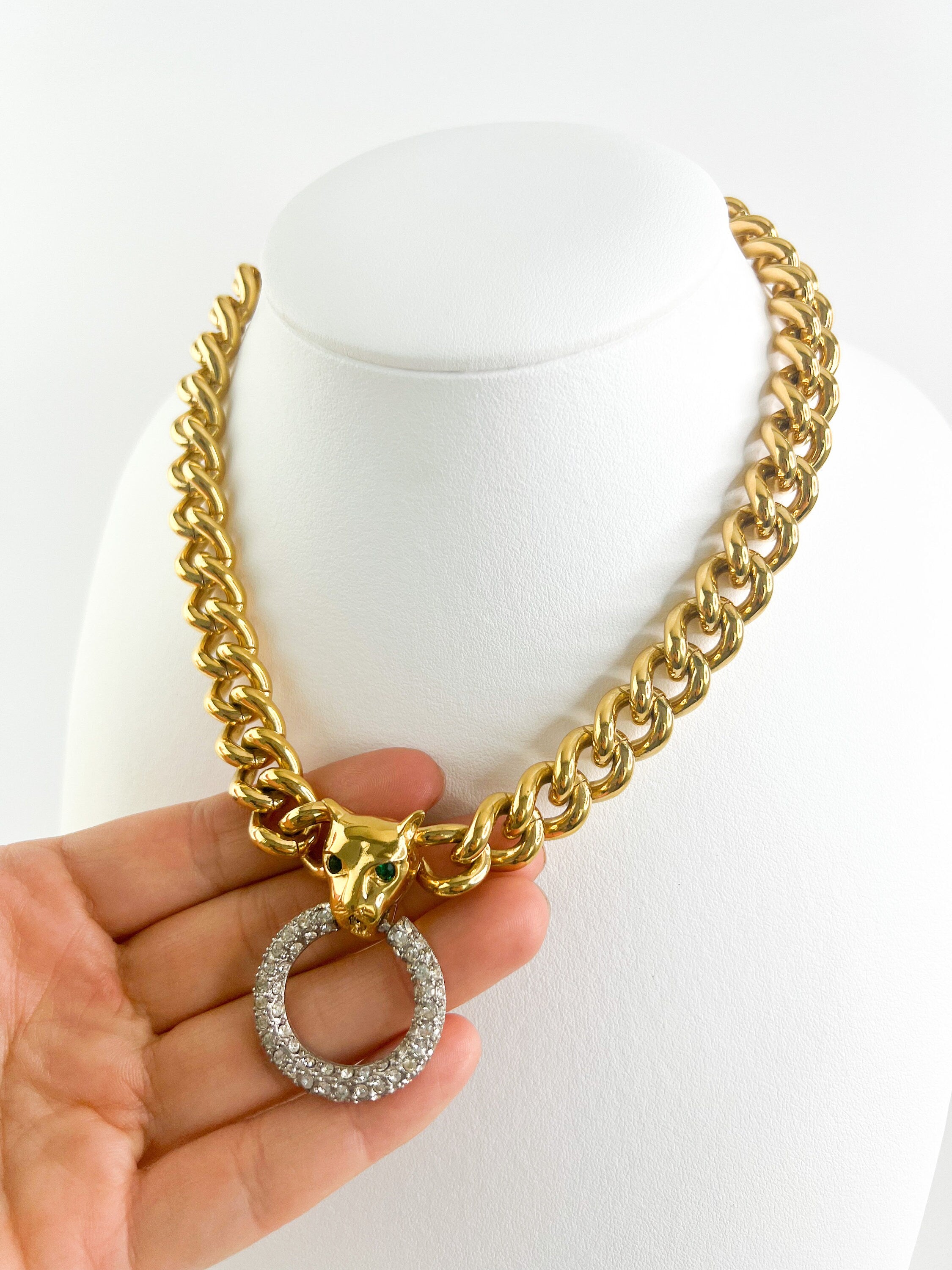 Vintage Givenchy Necklace, Leopard Chunky Choker Necklace, Logo Givenchy Jewelry, Designer High End Jewelry, 80s Vintage, Vintage Necklace