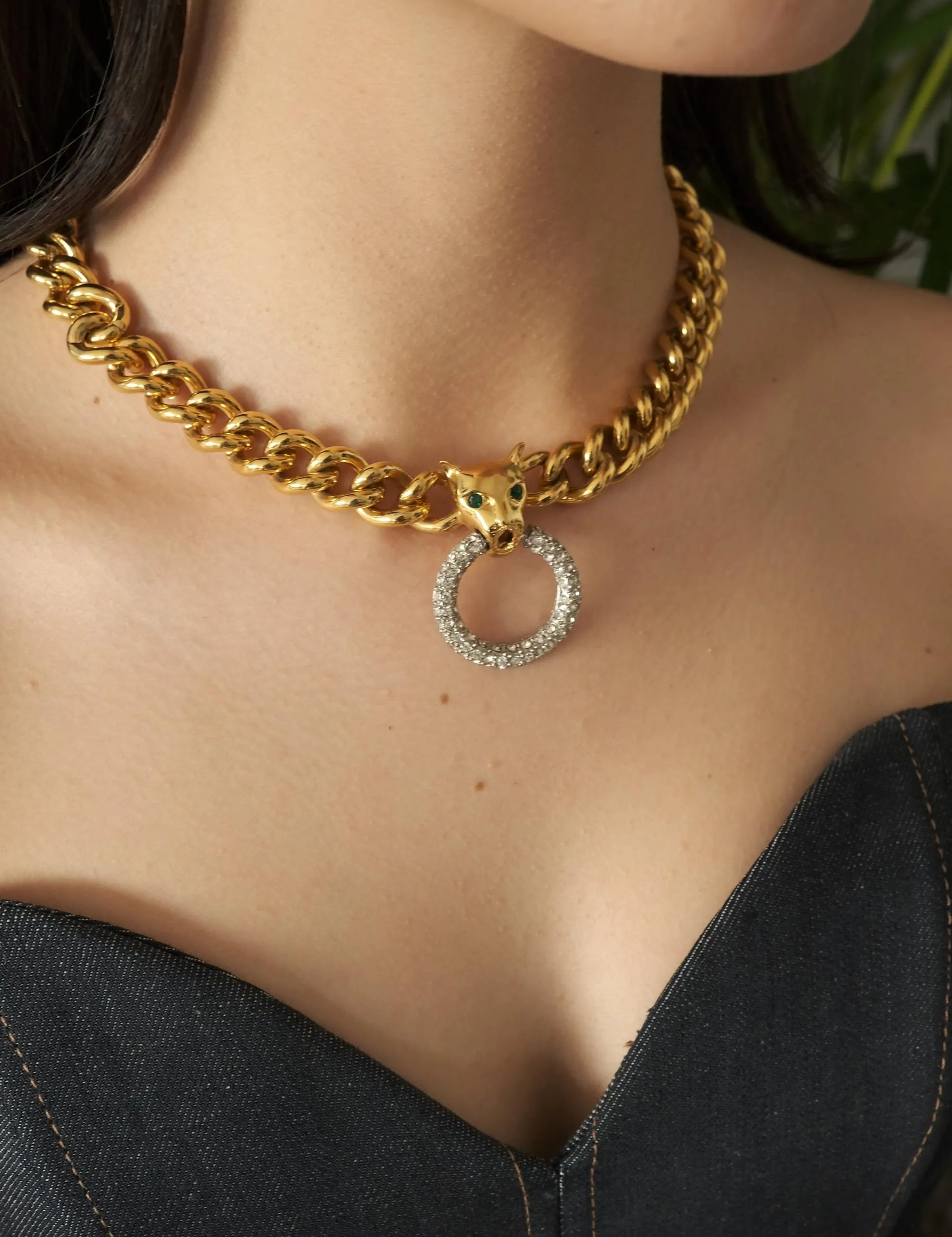 Vintage Givenchy Necklace, Leopard Chunky Choker Necklace, Logo Givenchy Jewelry, Designer High End Jewelry, 80s Vintage, Vintage Necklace
