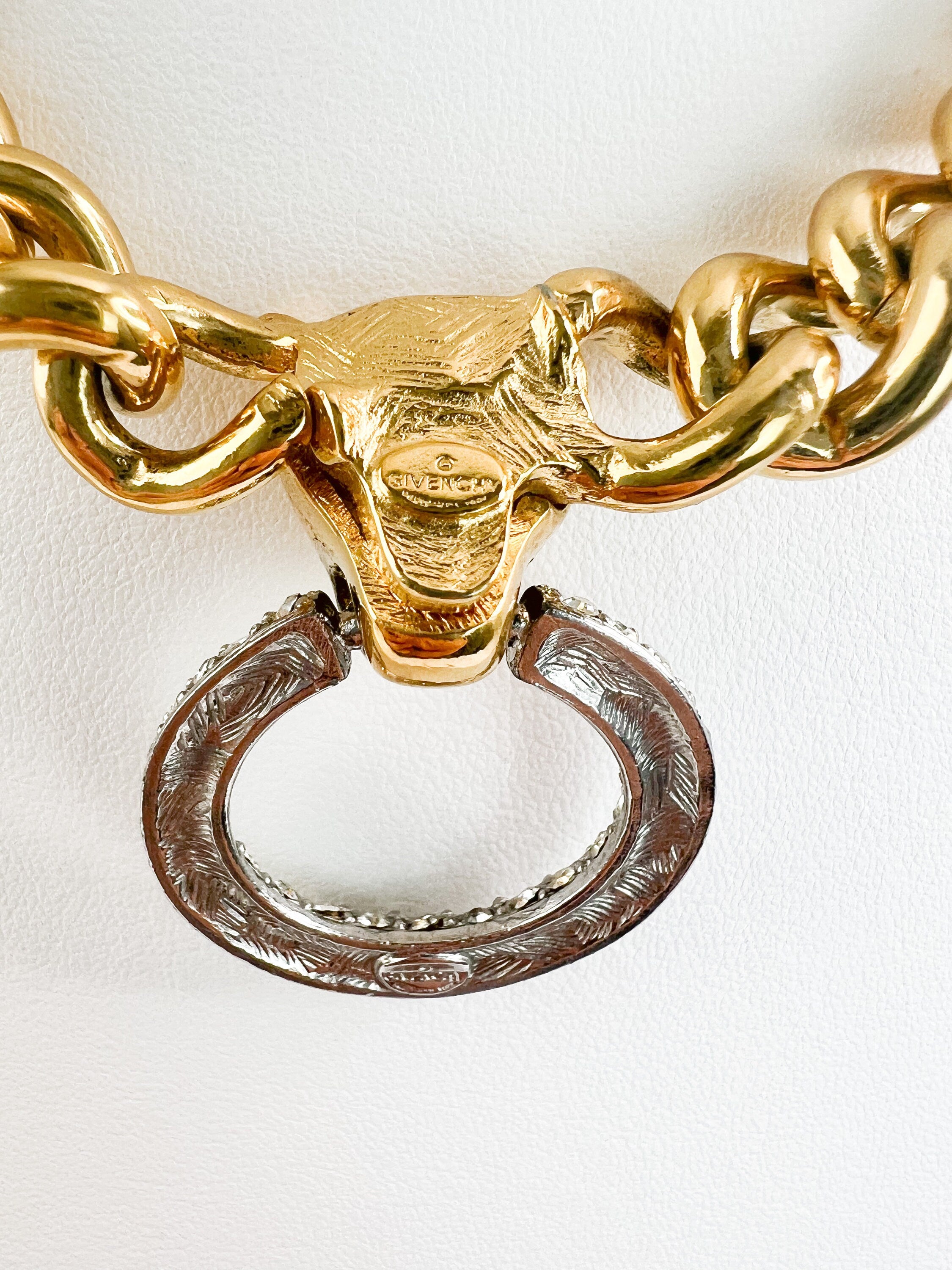 Vintage Givenchy Necklace, Leopard Chunky Choker Necklace, Logo Givenchy Jewelry, Designer High End Jewelry, 80s Vintage, Vintage Necklace