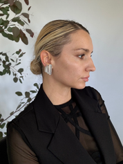 Vintage Givenchy Earrings, Givenchy Silver wave  Earrings, Clip on Earrings, fashion earrings, vintage earrings silver, Vintage Rhinestone