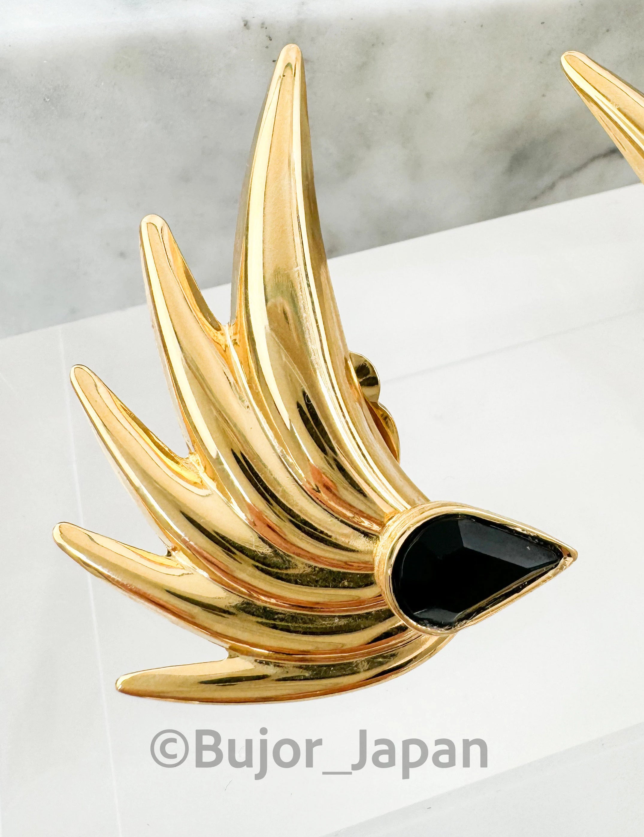 Givenchy gold wings Earrings, Vintage Earrings, 18k Bridal Jewelry, Gold earrings, Wedding Jewelry, Jewelry for Women, casual vintage