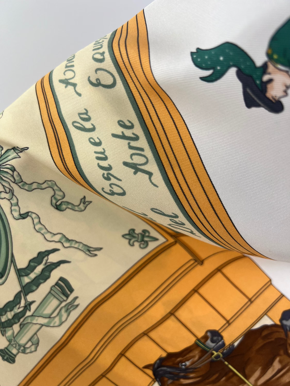 Hermes Scarf Vintage Real Escuela Andaluza Del Arte Ecuestre, Silk scarf, gift for her, Made in france scarf, Silk Scarves, Hermes Carre