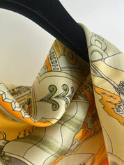 Vintage Hermes Scarf "Lair Marin" J.Metz Vintage silk scarf orange, Made in France, Silk Scarves, Accessories for Women, Gift for her