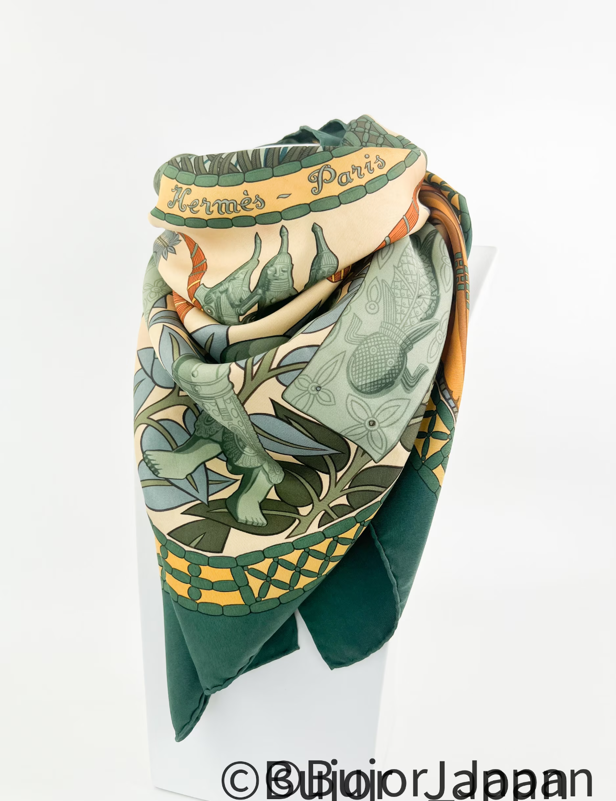 Hermes scarf, Original Hermes 100% Silk Scarf Tresor Royal du Benin Made France, Head scarf, Hermes Carre, scarves for her, 90cm Silk