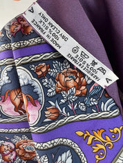 Hermes scarf vintage women, scarf, shawl, scarfs for women, vintage shawl, luxury shawl, Silk Scarf Wrap, “QALAMDAN” Made in France, Purple