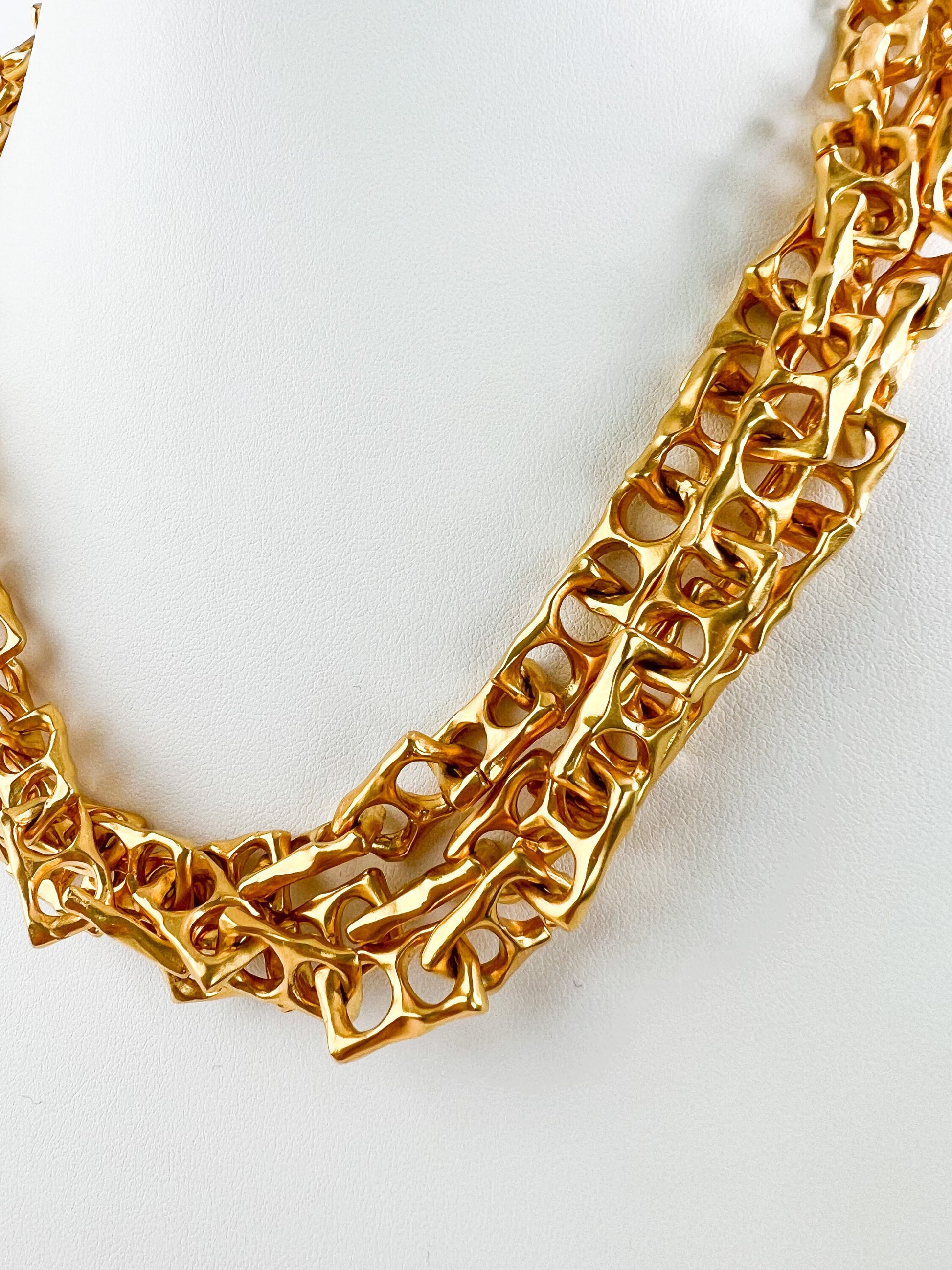 Vintage Karl Lagerfeld Necklace, Gold Tone Necklace, Multi-Strands Necklace, Chain Necklace, Very rare, Collector Piece, Personalized Gifts