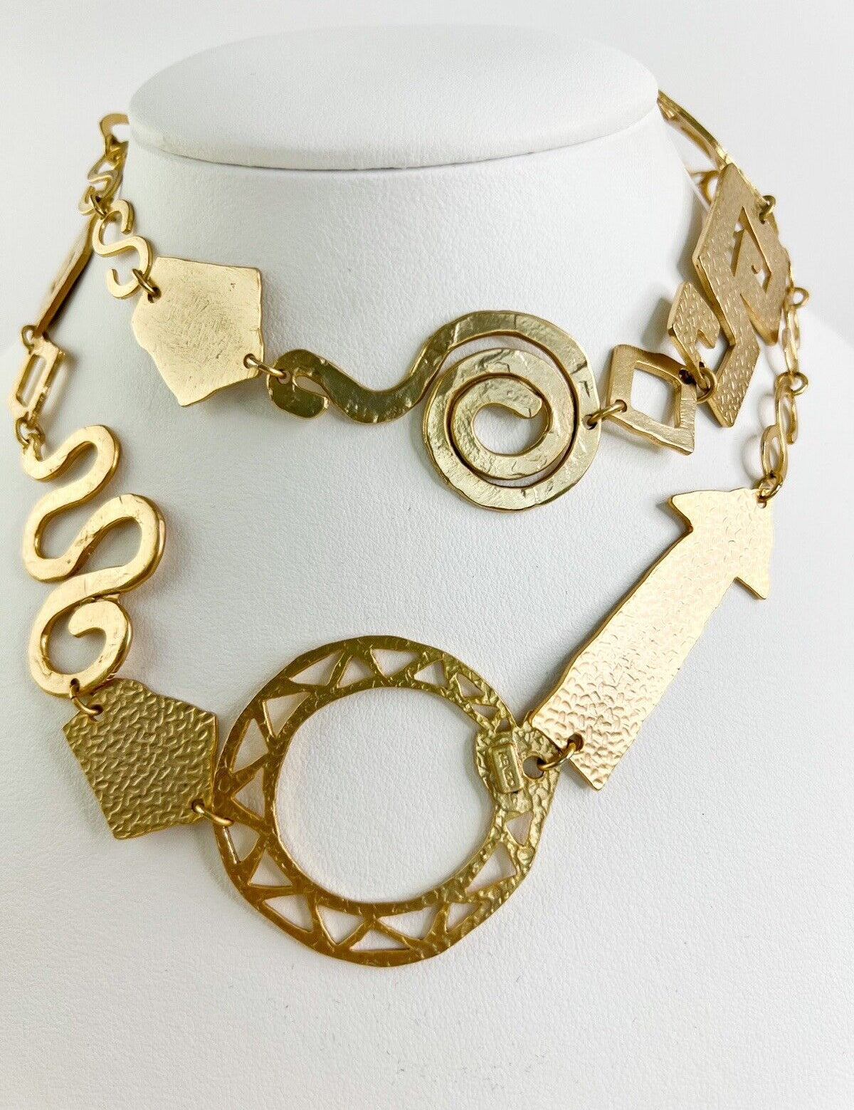 Vintage Kenzo necklace , ARROW NECKLACE, antique symbols  necklace, Necklace Gold, vintage Necklace, Necklace Large, gift for her