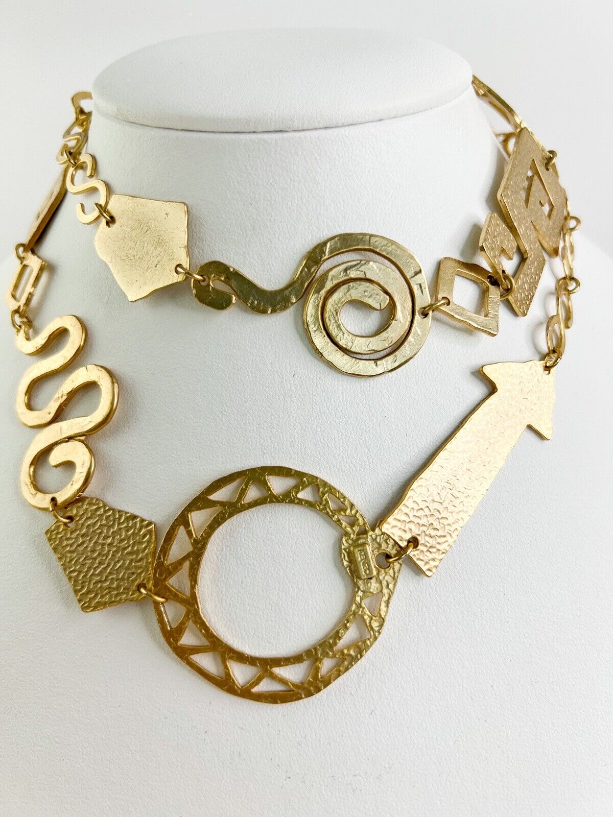 Vintage Kenzo necklace , ARROW NECKLACE, antique symbols  necklace, Necklace Gold, vintage Necklace, Necklace Large, gift for her