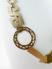 Vintage Kenzo necklace , ARROW NECKLACE, antique symbols  necklace, Necklace Gold, vintage Necklace, Necklace Large, gift for her