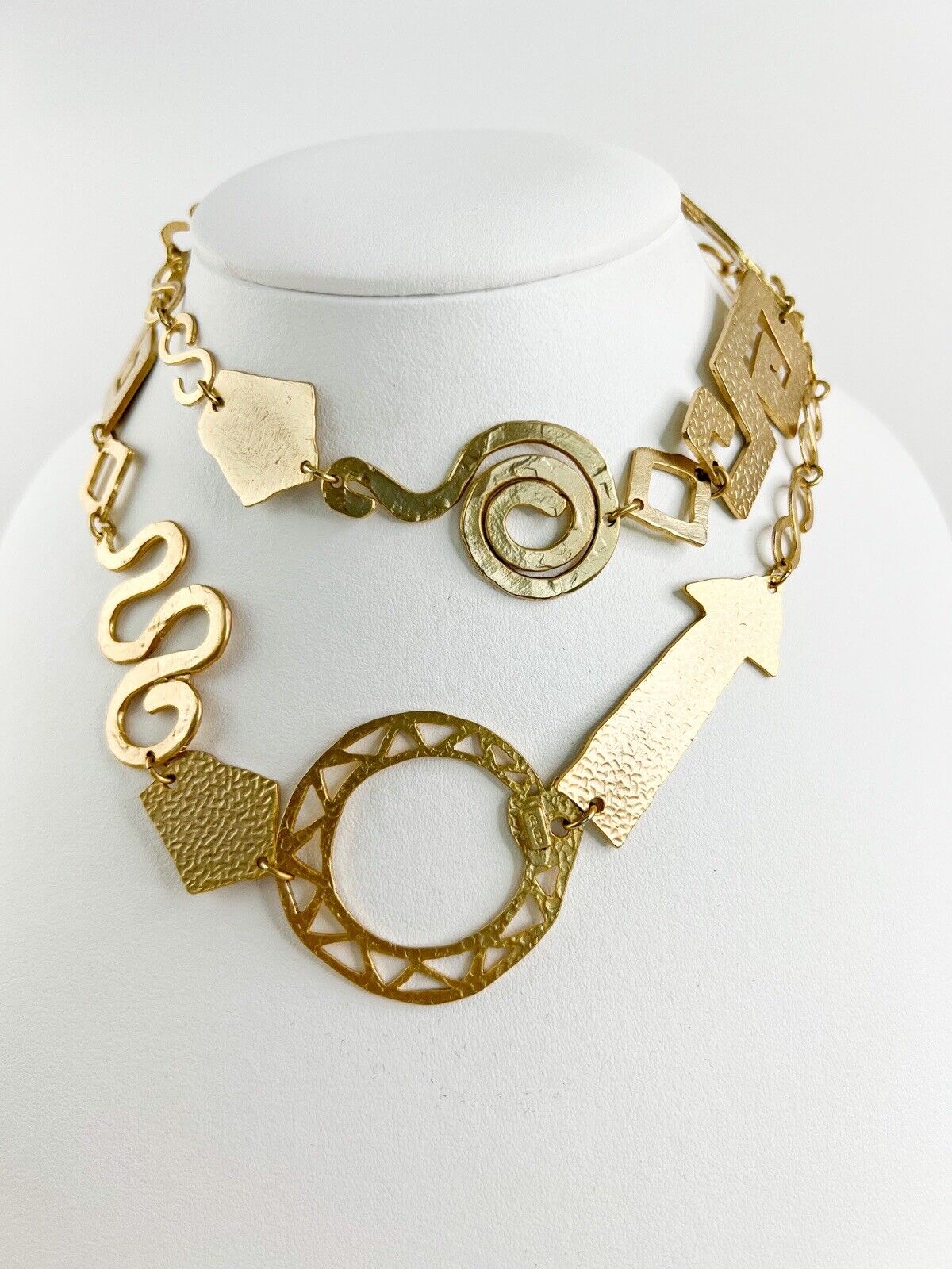 Vintage Kenzo necklace , ARROW NECKLACE, antique symbols  necklace, Necklace Gold, vintage Necklace, Necklace Large, gift for her