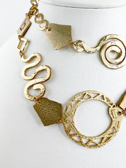 Vintage Kenzo necklace , ARROW NECKLACE, antique symbols  necklace, Necklace Gold, vintage Necklace, Necklace Large, gift for her