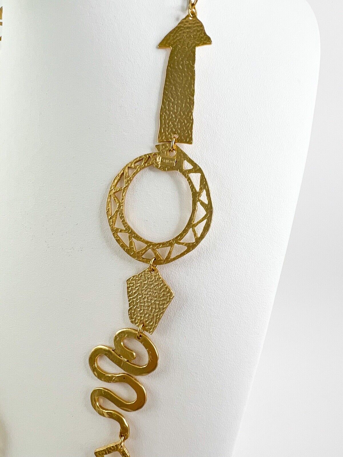 Vintage Kenzo necklace , ARROW NECKLACE, antique symbols  necklace, Necklace Gold, vintage Necklace, Necklace Large, gift for her