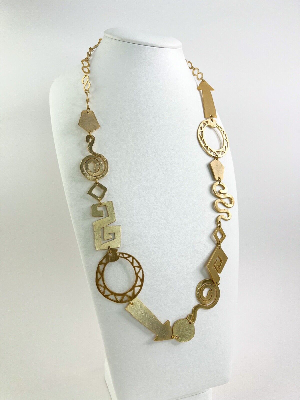 Vintage Kenzo necklace , ARROW NECKLACE, antique symbols  necklace, Necklace Gold, vintage Necklace, Necklace Large, gift for her
