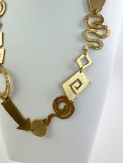 Vintage Kenzo necklace , ARROW NECKLACE, antique symbols  necklace, Necklace Gold, vintage Necklace, Necklace Large, gift for her