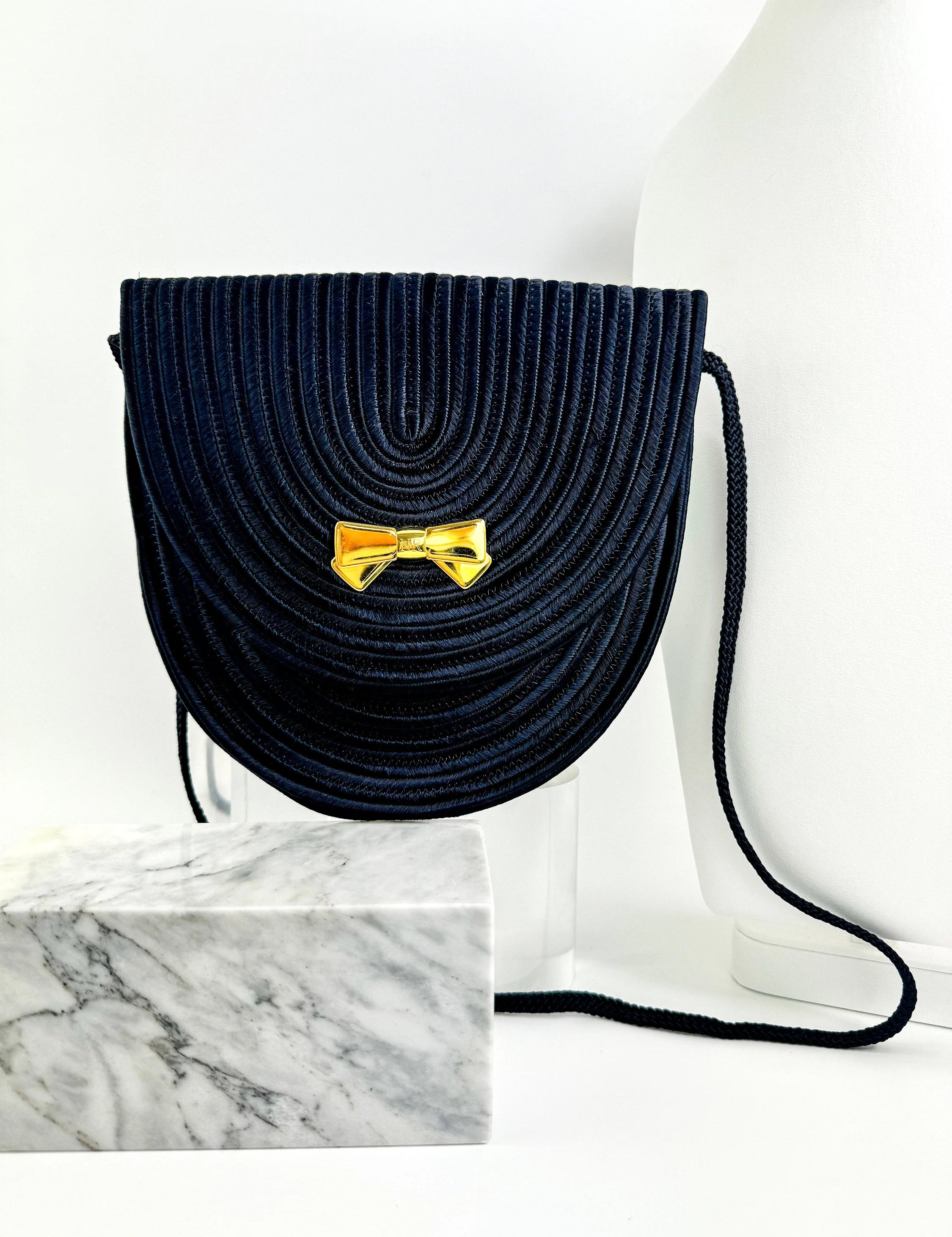 Vintage Nina Ricci Silk  shoulder bag , Nina Ricci Ribbon black bag, Vintage bag, Bags for dress, Crossbody Bag, shoulder bags small