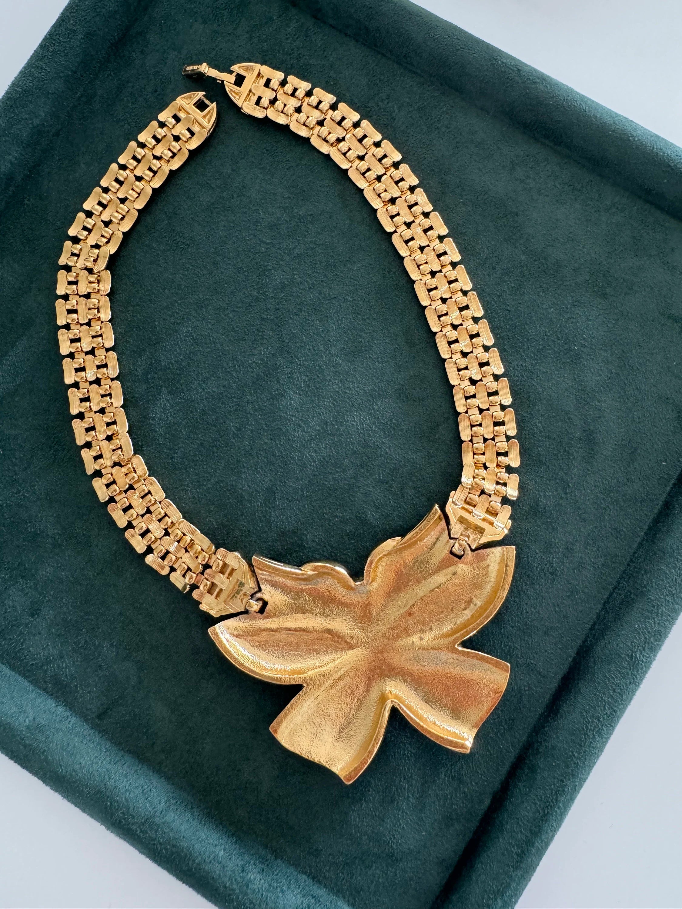 Vintage Nina Ricci Necklace Massive butterfly necklace, butterfly choker, Bridal Necklace, Gold Choker Necklace, Statement Necklace