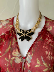 Vintage Nina Ricci Necklace Massive butterfly necklace, butterfly choker, Bridal Necklace, Gold Choker Necklace, Statement Necklace