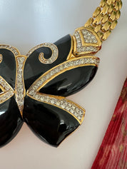 Vintage Nina Ricci Necklace Massive butterfly necklace, butterfly choker, Bridal Necklace, Gold Choker Necklace, Statement Necklace