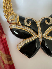 Vintage Nina Ricci Necklace Massive butterfly necklace, butterfly choker, Bridal Necklace, Gold Choker Necklace, Statement Necklace