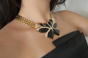 Vintage Nina Ricci Necklace Massive butterfly necklace, butterfly choker, Bridal Necklace, Gold Choker Necklace, Statement Necklace