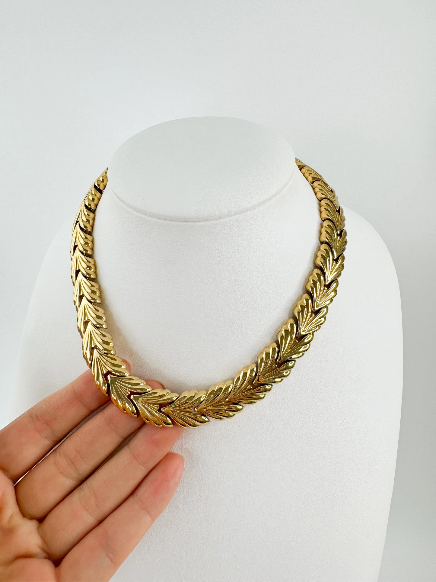 Vintage Nina Ricci Necklace, Gold Tone Necklace, Choker Necklace, gold wheat , Vintage bridal , Jewelry for Women, Personalized Gifts